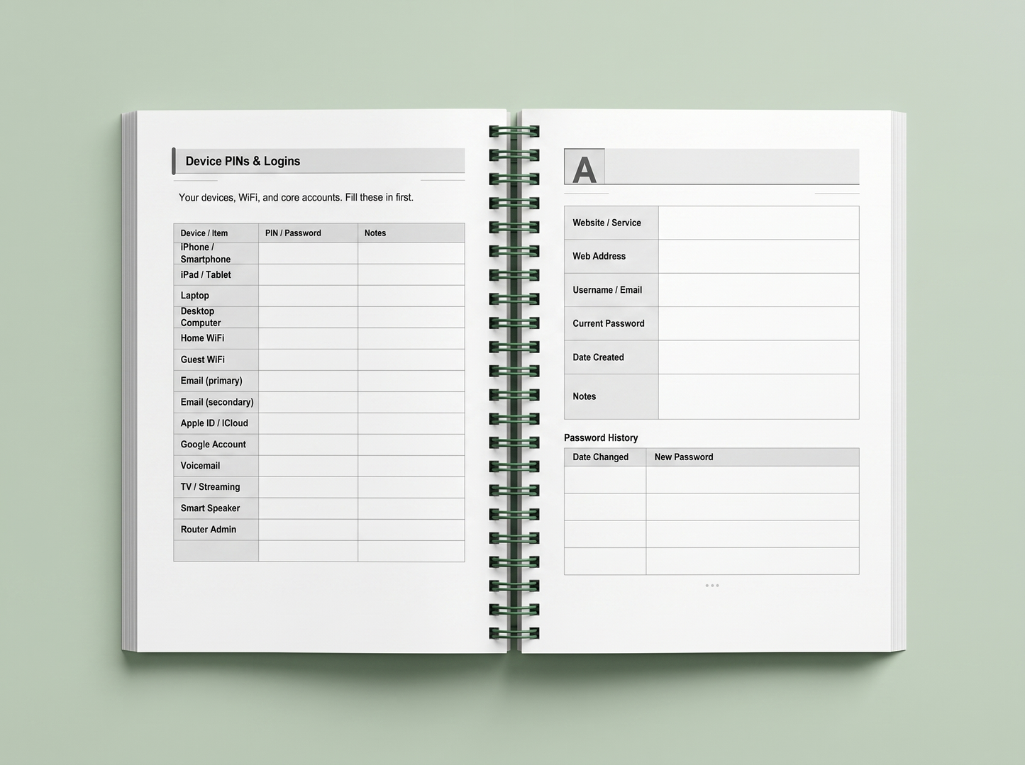 The Senior's Password Book