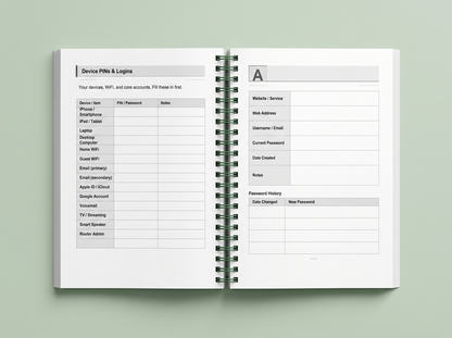The Senior's Password Book
